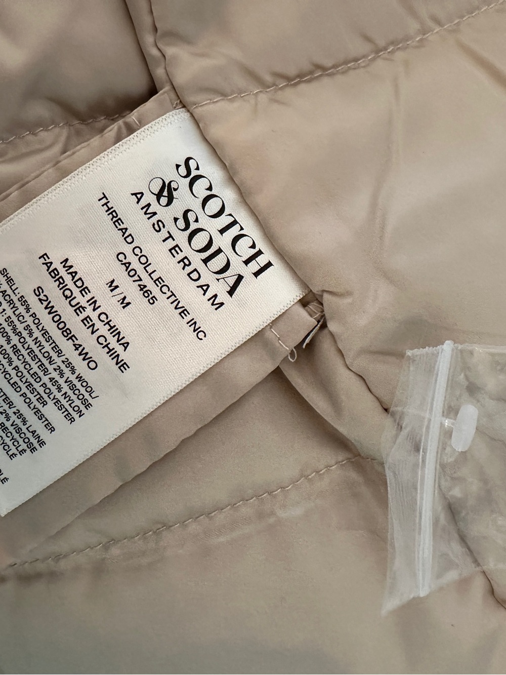 Scotch & Soda Taupe Removable Hood Double-Breasted Coat - Picture 11 of 13